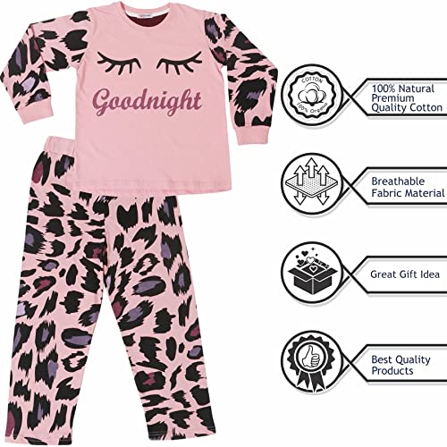 Kids Girls Goodnight Pyjamas - PJS 154 Baby Pink 13