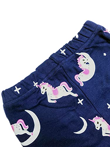 Girls Chirstmas Unicorn Pajamas Sleepwears 2pcs Long Sleeves Tops Pjs Nightwear + Pants Sets for Toddler Kid Size 5-6 Years 6T