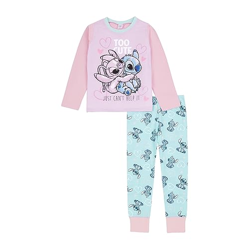 Disney Lilo & Stitch Girls Pyjamas Pjs Set, Lilo & Stitch Nightwear, Ages 5 to 15 Years Old 11-12 Years Pink