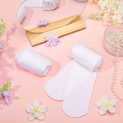 Zuimei 2 Pairs Ballet Tights Girls White ballet tights Footed Dance Tights Convertible Ballet Legging Stocking For Kids Dance Practice 5-10 Old(M)