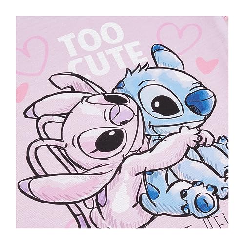 Disney Lilo & Stitch Girls Pyjamas Pjs Set, Lilo & Stitch Nightwear, Ages 5 to 15 Years Old 11-12 Years Pink