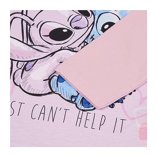 Disney Lilo & Stitch Girls Pyjamas Pjs Set, Lilo & Stitch Nightwear, Ages 5 to 15 Years Old 11-12 Years Pink