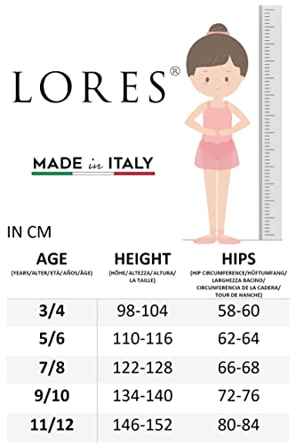 LORES Girls Kids Plain Tights Footed Ballet Dance School 40 Denier Opaque, White Size 7/8 years