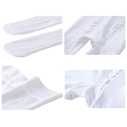 Snegyu 2 pack Girls Plain Tights Ballet Dance Tights Child Microfiber School Tights Pantyhose Thin White 90D Toddler Leggings Opaque Tights for Kids Girls 4-7 Years