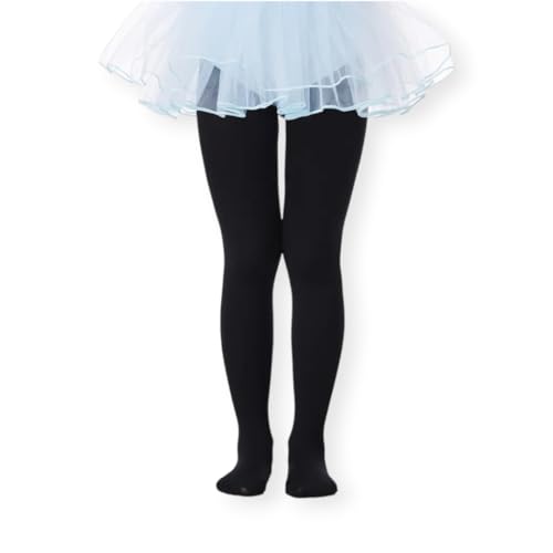 Back to School Girls Cotton Rich Plain Tights Kids School Warm Thick Formal Smart Casual Everyday use Tights Super Soft Winter School Uniform Warm Tights (Black, 13-14 years)