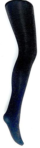 MYSASI Black Sparkly Children's Tights (6-8 YRS, BLACK)