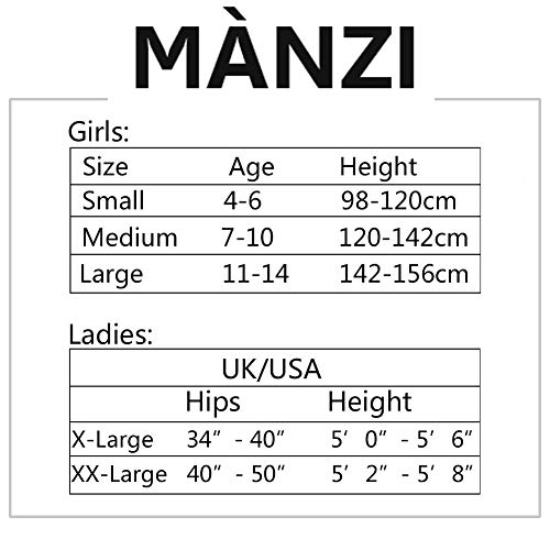 MANZI 3 Pairs 40 Denier Dance Tights Girls Womens Convertible Stretch Transition Ballet Tights Ballet Pink,Medium