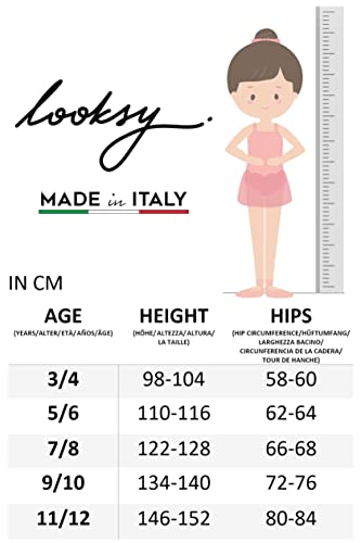 looksy Basic Lightweight Girls Tights Plain Footed 20 DEN Semi Sheer Pantyhose Ballet Dance School Uniform Stockings Tonia, Nero 9/10 years