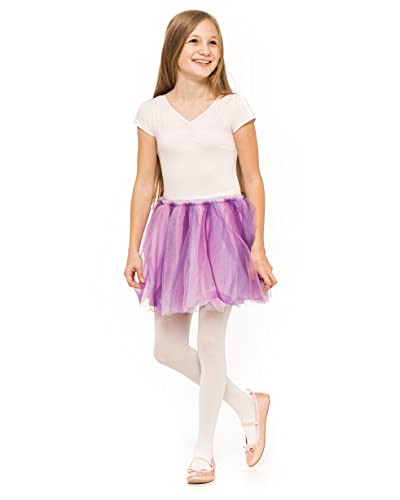 OVISSA Ballet Tights Girls School Tights For Kids Girls Strong Footed Soft Girls Ballet Tights School Uniform Dancing Sport 50 DEN With Microfibre 7-8 Years, White