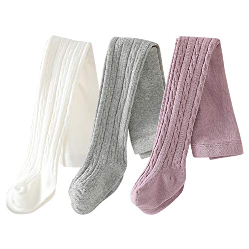 XPXGMT 3 Pack Baby Girls Tights Rich Cotton Little Toddler Girls Leggings 2-4 Years