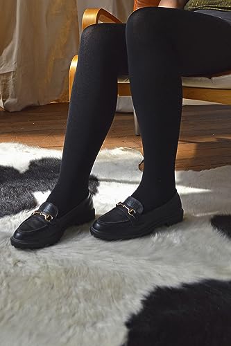 THMO 3 Pair Multipack Girls Thermal Tights for Winter Black Warm Tights Ideal for School (11-12 Years, Black)