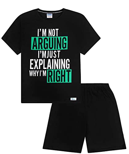 ThePyjamaFactory I'm Not Arguing I'm Just Explaining Why I'm Right Cotton SHORT Pyjamas (11-12 Years) Black