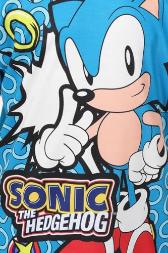 Sonic The Hedgehog Ring Boys Girls Short Kids Pyjama Set (5-6 Years) Blue