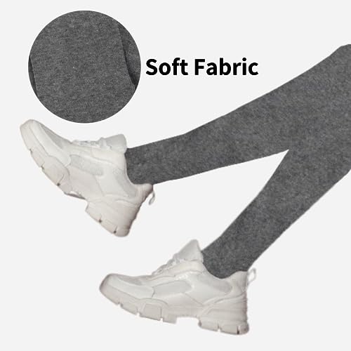 Sockstack Pack Of 3 Girls Tights, Soft Cotton Rich Lycra School Tights, Black Navy Grey (5/6 Years, Grey)