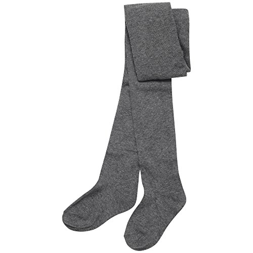 Sockstack Pack Of 3 Girls Tights, Soft Cotton Rich Lycra School Tights, Black Navy Grey (5/6 Years, Grey)