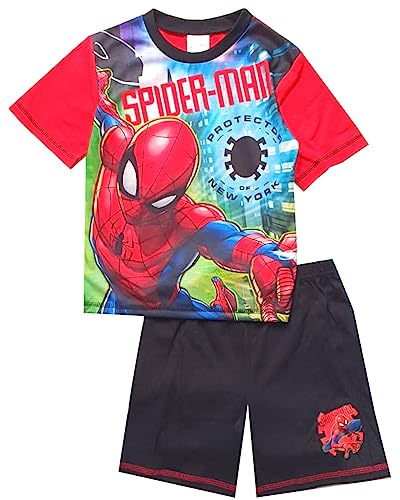 Marvel Spiderman Boys Short Pyjama Nightwear Set 7-8 Years Black