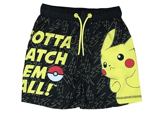 Pokemon Boys Pikachu Swim Shorts, Black, Age 7-8 Years