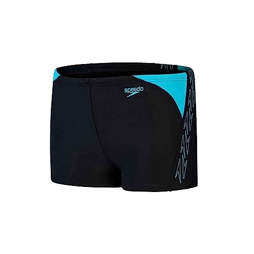 Speedo Boy's Hyper Boom Splice I Aquashort, Black/Bolt, 9-10 Years