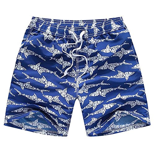 FedMois Boys Swimming Trunks Quick Dry Beach Shorts Boardshorts, Blue, 9-10 Years
