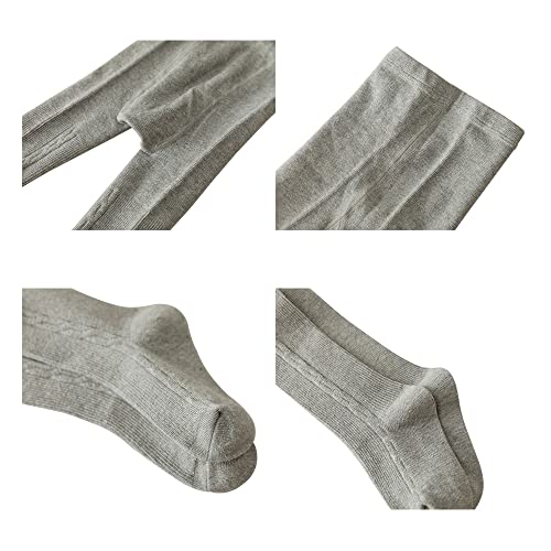 Snegyu 2 Pack Warm Tights for Kids Girls' Back to School Uniform Plain Tights Socks Knit Cotton Rich Baby Girl Leggings Toddler Pantyhose for 3-5 Years