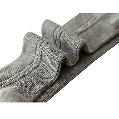 Snegyu 2 Pack Warm Tights for Kids Girls' Back to School Uniform Plain Tights Socks Knit Cotton Rich Baby Girl Leggings Toddler Pantyhose for 3-5 Years