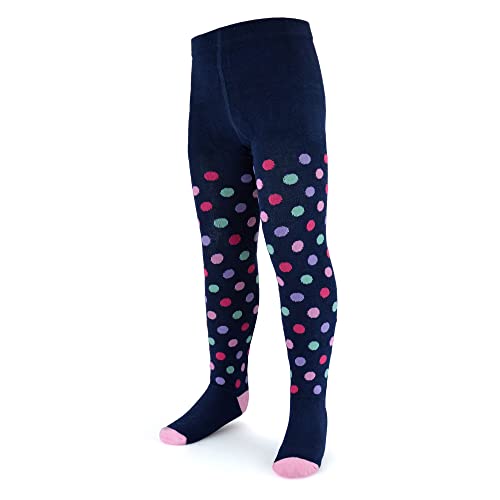 Thingimijigs 2 Pairs Girls Hearts and Spots Patterned Supersoft Cotton Rich Knitted Tights - 7-8 Years