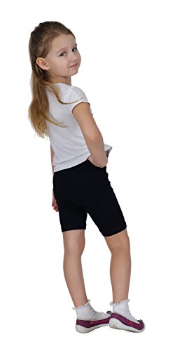 Jandaz Girls Cotton Cropped or Shorts Leggings (9-10 Years, Shorts Black)