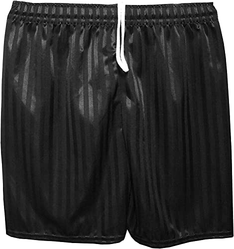 RASH ACCESSORIES Boys Girls Kids Unisex Summer Striped PE Shorts with Drawstring Used Indoor Outdoor Sports Gym Cycling Football 11-12 Years (Black)