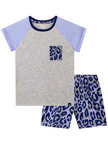 Harry Bear Girls Leopard Print Short Pyjamas Grey Age 7 to 8 Years