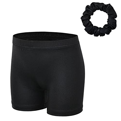 XFGIRLS Gymnastics Shorts for Girls Sparkle Ballet Dance Tumbling Athletic Shorts Black 8A