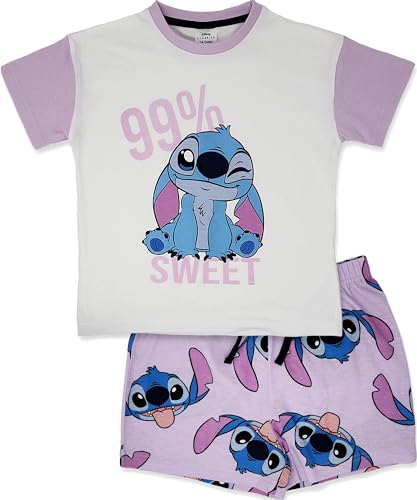 Disney Lilo & Stitch 100% Combed Cotton Overhang shoulder short Pyjama Set 7-8yr