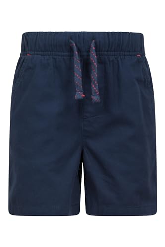 Mountain Warehouse Waterfall Girls Shorts - Cotton Kids Shorts, Summer Hot Pants, Breathable Holiday Shorts, Easy Care Short Pants - Ideal Casual Clothes When Travelling Navy 9-10 Years