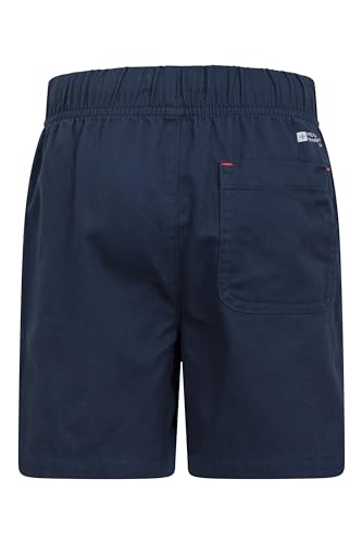 Mountain Warehouse Waterfall Girls Shorts - Cotton Kids Shorts, Summer Hot Pants, Breathable Holiday Shorts, Easy Care Short Pants - Ideal Casual Clothes When Travelling Navy 9-10 Years