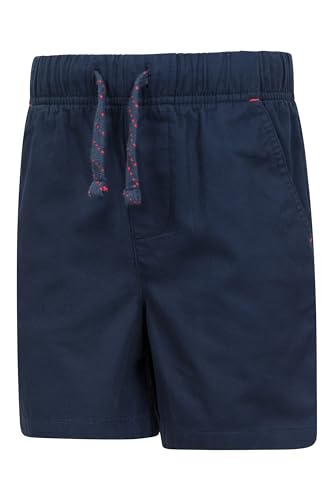 Mountain Warehouse Waterfall Girls Shorts - Cotton Kids Shorts, Summer Hot Pants, Breathable Holiday Shorts, Easy Care Short Pants - Ideal Casual Clothes When Travelling Navy 9-10 Years