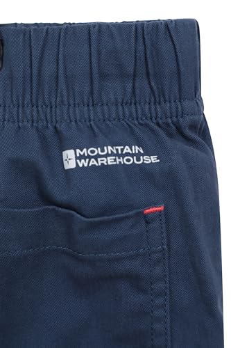 Mountain Warehouse Waterfall Girls Shorts - Cotton Kids Shorts, Summer Hot Pants, Breathable Holiday Shorts, Easy Care Short Pants - Ideal Casual Clothes When Travelling Navy 9-10 Years