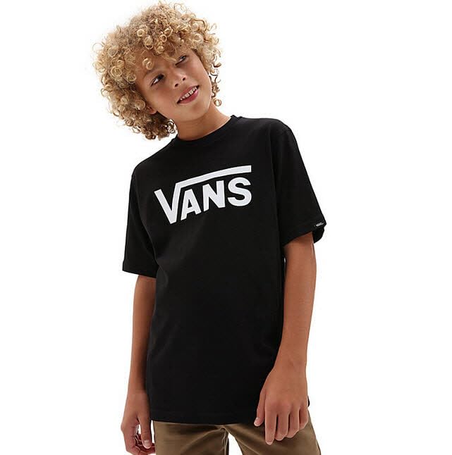 Vans Girl's Flying V Crew Girls T Shirt, Black, 10-12 Years UK