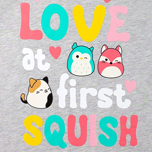 Squishmallows T-Shirt Girls Short Sleeve Squish Tee for Kids Grey 8-9 Years