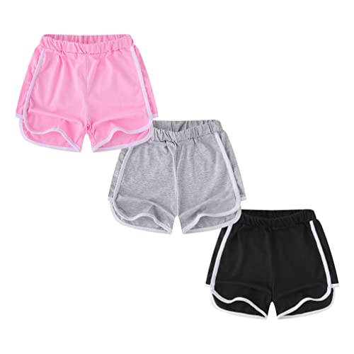 Allmeingeld Toddler Girls' Running Shorts Summer Beach Shorts Pink 7 Years