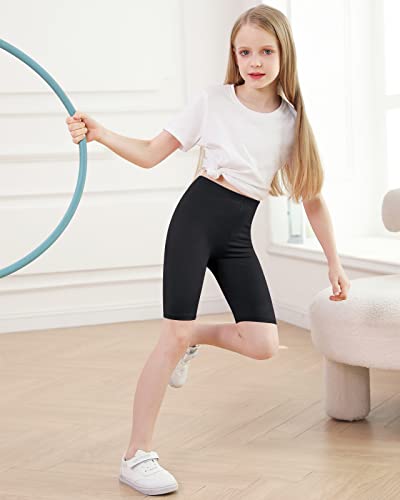 Adorel Girls Short Leggings Cycling Summer Solid Pack of 4 Black 10-11 Years (Manufacturer Size: 160)