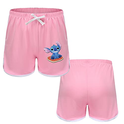 OAIXIUR Girls Casual Outfits Kids Blue Cat Printing Summer Tops and Shorts 2Pcs (Light Pink,7-8 Years,7 Years,8 Years)