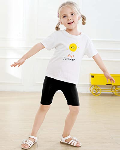 Adorel Girls Short Leggings Cycling Summer Solid Pack of 4 Black 10-11 Years (Manufacturer Size: 160)