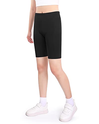 JOCMIC Girls Cycling Shorts Cotton Breathable and Safety Shorts for Girls Summer Shorts Sports Gym Dance 3 Pack 9-10 Years Black