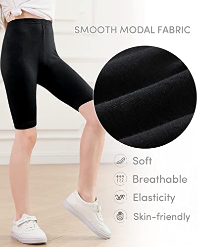 Adorel Girls Short Leggings Cycling Summer Solid Pack of 4 Black 10-11 Years (Manufacturer Size: 160)
