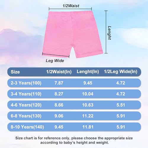 Girls Dance Shorts Breathable and Comfy Kids Cycling Shorts 8 Pack (4-6 Years Old) Stretchy Dancing Bike Pants for Girl Sports Play Underdress