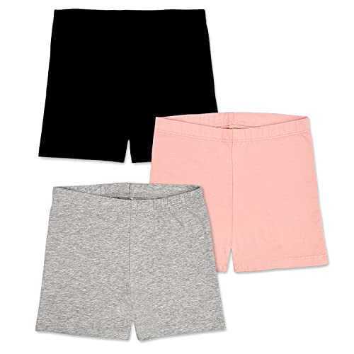 Girls Cotton Sports Shorts Breathable and Comfy Kids Shorts 3 Pack (9-10 Years Old) Stretchy Dancing Bike Pants for Girl Sports Play Worn Outside