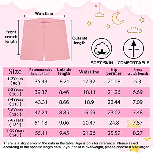 Girls Cotton Sports Shorts Breathable and Comfy Kids Shorts 3 Pack (9-10 Years Old) Stretchy Dancing Bike Pants for Girl Sports Play Worn Outside