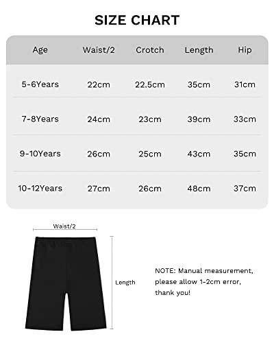 JOCMIC Girls Cycling Shorts Cotton Breathable and Safety Shorts for Girls Summer Shorts Sports Gym Dance 3 Pack 9-10 Years Black