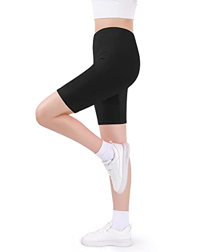 JOCMIC Girls Cycling Shorts Cotton Breathable and Safety Shorts for Girls Summer Shorts Sports Gym Dance 3 Pack 9-10 Years Black