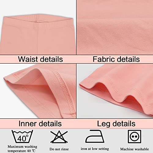 Girls Cotton Sports Shorts Breathable and Comfy Kids Shorts 3 Pack (9-10 Years Old) Stretchy Dancing Bike Pants for Girl Sports Play Worn Outside