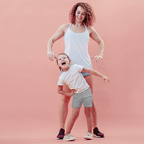 Girls Cotton Sports Shorts Breathable and Comfy Kids Shorts 3 Pack (9-10 Years Old) Stretchy Dancing Bike Pants for Girl Sports Play Worn Outside